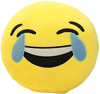 

riva Smiley Decorative Cushion Pack of 1 (35cm Yellow) - 35 cm(Yellow)