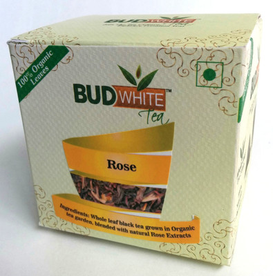 

BudWhite Rose Tea - 20 Pyramid teabags Rose Black Tea Bags Box(20 Bags)
