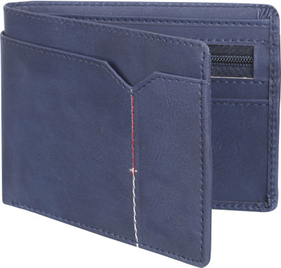 

SAE Men Casual Blue Genuine Leather Wallet(6 Card Slots)