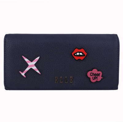 

ELLE Women Casual Blue Artificial Leather Wallet(11 Card Slots)