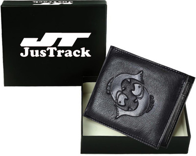 

JusTrack Men Casual Black Genuine Leather Wallet(1 Card Slot)