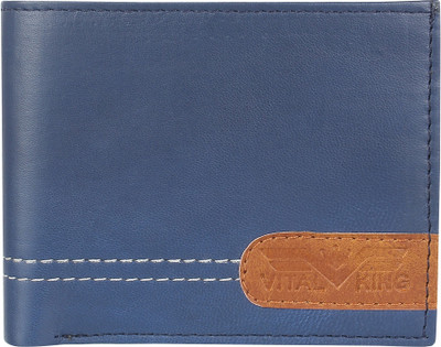 

Vital King Men Casual Blue Genuine Leather Wallet(7 Card Slots)