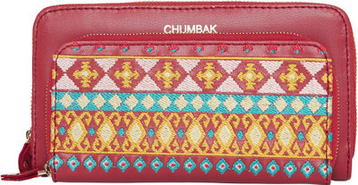 

Chumbak Women Ethnic Pink Canvas Wallet(14 Card Slots), Red