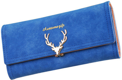 

Elios Women Casual Blue Artificial Leather Wallet(11 Card Slots)