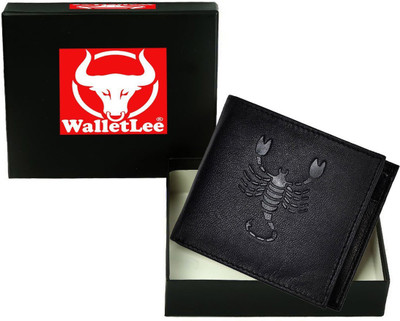 

WalletLee Men Trendy Black Genuine Leather Wallet(1 Card Slot)