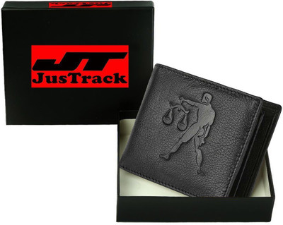

JusTrack Men Casual Black Genuine Leather Wallet(3 Card Slots)