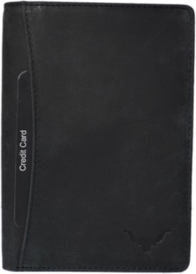 cadrohides Men Black Genuine Leather Document Holder(7 Card Slots)