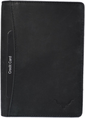 

CADROHIDES Men Black Genuine Leather Document Holder(7 Card Slots)