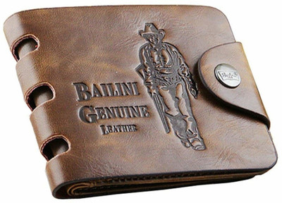 

Bailini Men Brown Genuine Leather Wallet(10 Card Slots), Model 2-brown