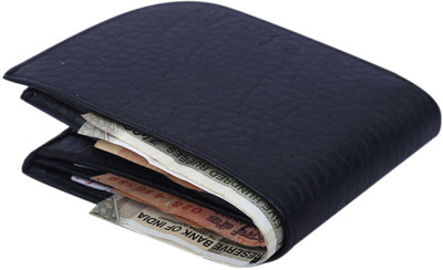 

Chardlie Men Casual Blue Genuine Leather Wallet(1 Card Slot), Black