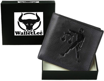 

WalletLee Men Casual Black Genuine Leather Wallet(1 Card Slot), B lack