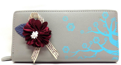 

Ambrosia Women Evening/Party Grey Artificial Leather Wallet(10 Card Slots)