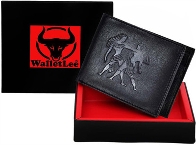 

WalletLee Men Trendy Black Genuine Leather Wallet(1 Card Slot)