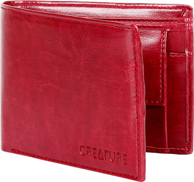 CREATURE Men Casual Red Artificial Leather Wallet(5 Card Slots)