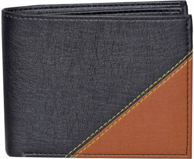 

ARROWBEE Men Black Artificial Leather Wallet(5 Card Slots), Black-tan