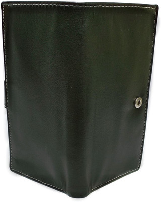 

HKS Men Casual Green Genuine Leather Wallet(18 Card Slots), G nappa black