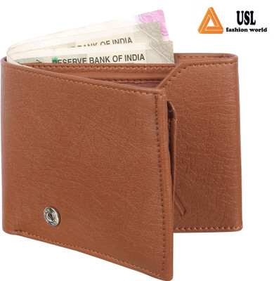 

USL Men Casual Tan Artificial Leather Wallet(6 Card Slots), Brown