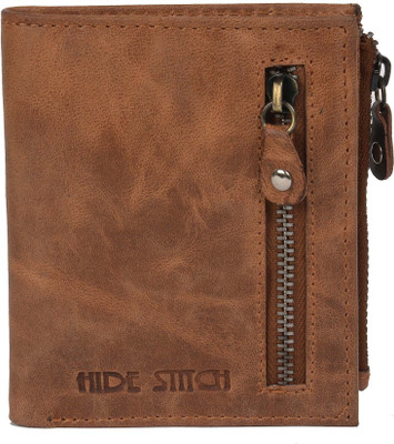 

Hidestitch Men Casual Brown Genuine Leather Wallet(5 Card Slots), Brown -05