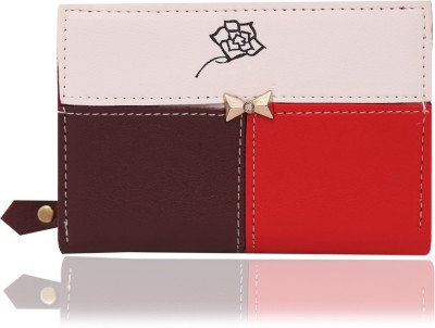 

MINAAR Women Brown, Red Artificial Leather Wallet(6 Card Slots)