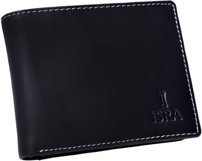 

ISRA Men Casual Black Genuine Leather Wallet(6 Card Slots)