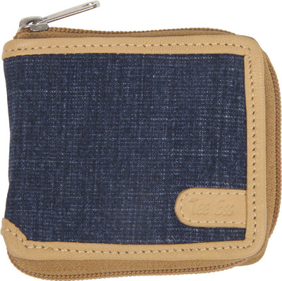 

Tee Ess Men Casual Blue, Beige Genuine Leather, Denim Wallet(3 Card Slots), Beige;blue