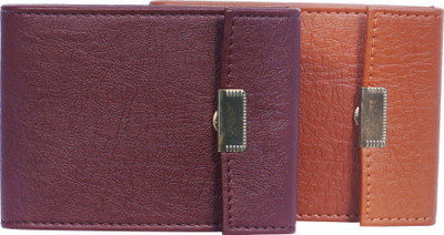 

wildedge Men Formal Brown, Maroon Artificial Leather Wallet(6 Card Slots), Brown & tan