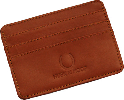

Husk N Hoof Men Casual Brown Genuine Leather Card Holder(5 Card Slots), Light brown