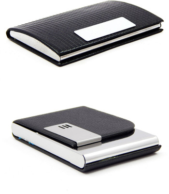 

ELS Men Casual Black Artificial Leather Card Holder(8 Card Slots)