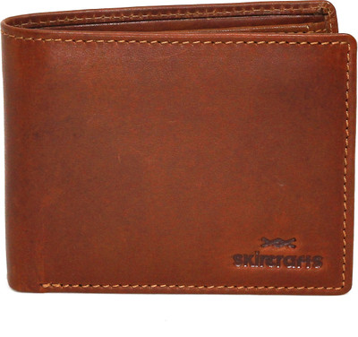 

Skincrafts Men Casual Tan Genuine Leather Wallet(9 Card Slots), Amber