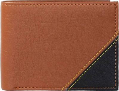 

ARROWBEE Men Casual Tan Artificial Leather Wallet(5 Card Slots), Tan-black