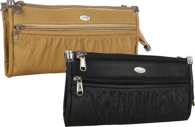 

Element Cart Women Beige, Black Artificial Leather Wallet(5 Card Slots)