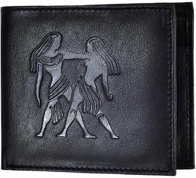 Justrack Men Casual Black Genuine Leather Wallet(1 Card Slot)