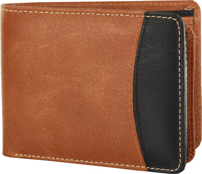 

Wooden Men Casual Tan Genuine Leather Wallet(4 Card Slots)