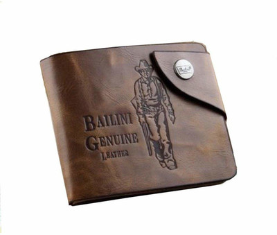 

Bailini Men Brown Genuine Leather Wallet(10 Card Slots), Model 3- brown