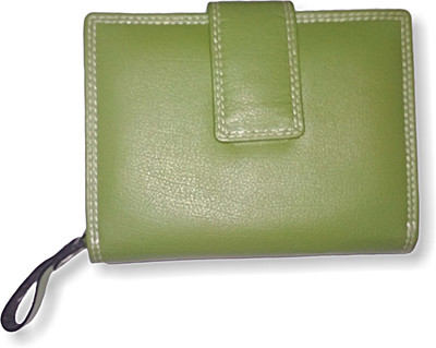 

MUKHERJEE & SONS Women Green Genuine Leather Wallet(14 Card Slots)