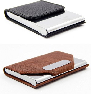 

ELS Men Casual Black, Brown Artificial Leather Card Holder(8 Card Slots)