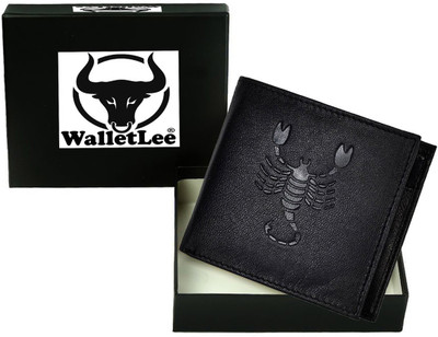 

WalletLee Men Trendy Black Genuine Leather Wallet(1 Card Slot)