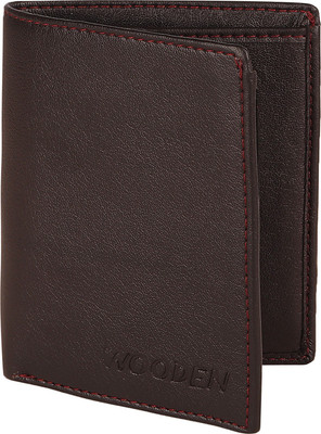 

Wooden Men Formal Brown Genuine Leather Wallet(4 Card Slots)
