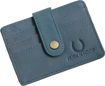 

Husk N Hoof Men Casual Blue Genuine Leather Card Holder(5 Card Slots), Hunter blue