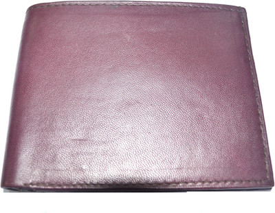 

Pin to Pen Men Casual Purple Genuine Leather Wallet(3 Card Slots), Purpleish brown