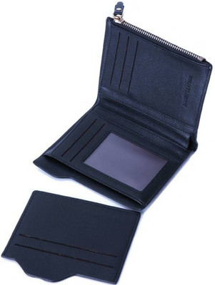 

BABORRY Men Casual Black Artificial Leather Wallet(8 Card Slots), Black;brown