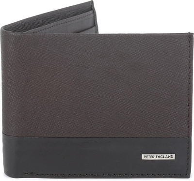 

Peter England Men Casual Brown, Black Genuine Leather Wallet(8 Card Slots)