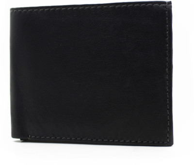 

flex boom Men Black Genuine Leather Wallet(4 Card Slots)