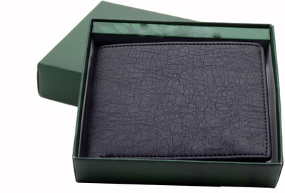 

MS Men Formal Black Artificial Leather Wallet(10 Card Slots)