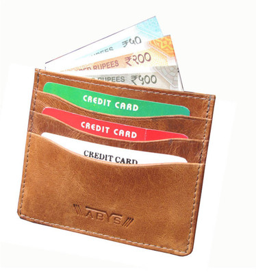 

ABYS Men Casual Tan Genuine Leather Card Holder(6 Card Slots)