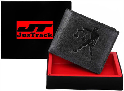 

JusTrack Men Casual Black Genuine Leather Wallet(1 Card Slot)