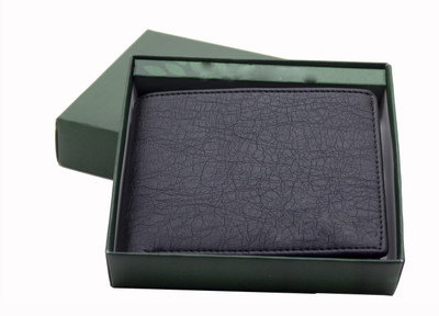

MS Men Formal Blue Artificial Leather Wallet(10 Card Slots), Black