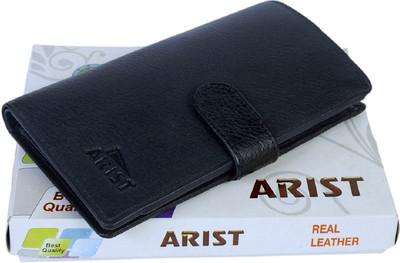 

Arist Men Casual Blue Genuine Leather Card Holder(16 Card Slots), Black
