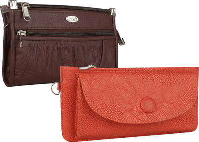 

Element Cart Women Casual Brown, Orange Artificial Leather Wallet(5 Card Slots), Brown;tan