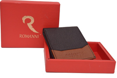 

romanni Boys Casual Black, Brown Artificial Leather Wallet(6 Card Slots), Black and tan
